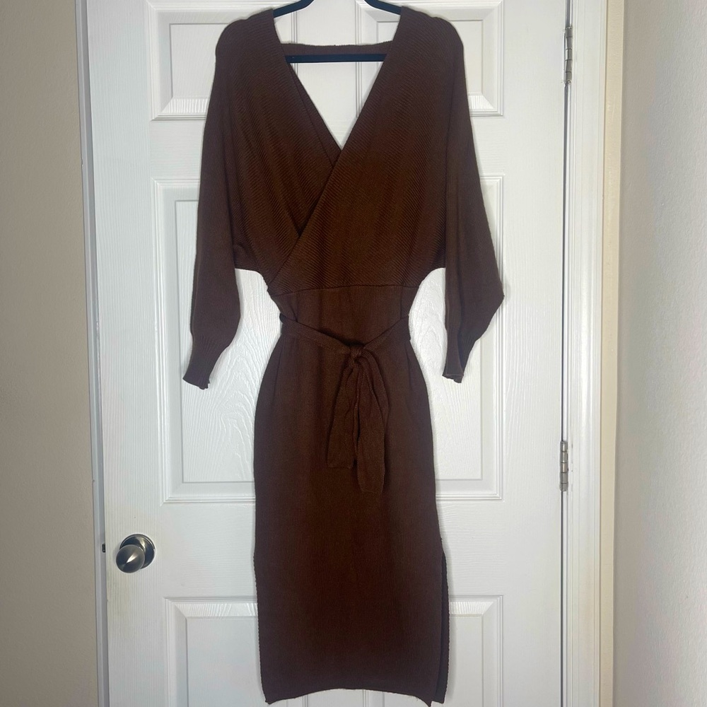 Brown Fashion Nova L Elegant Dress - Picture 1 of 3